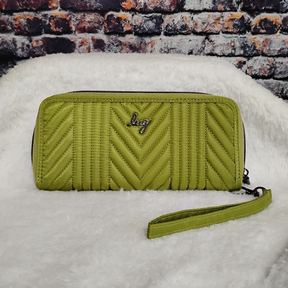 lug Handbags - Lug Straddle Zip Around Wallet with Wristlet~ Grass Green OBO